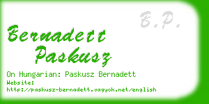 bernadett paskusz business card